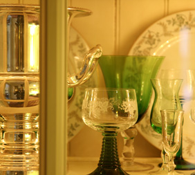 Glassware at historic homes
