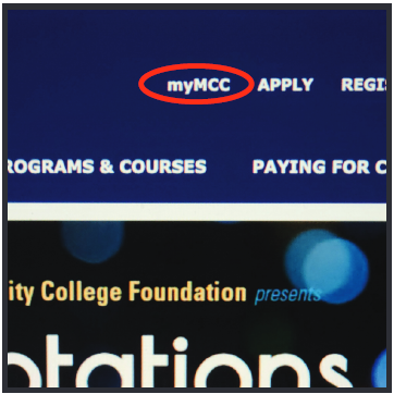 Image of MyMCC link in web page header