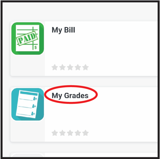 Under My Student Records select My Grades