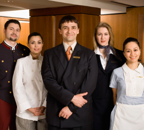 Photo of hotel travel and culinary employees