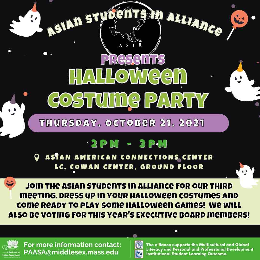 Costume Party event flyer with images of ghosts