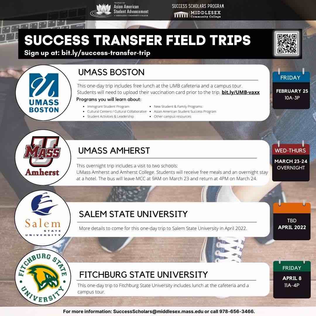 event flyer with details of transfer field trips locations and dates