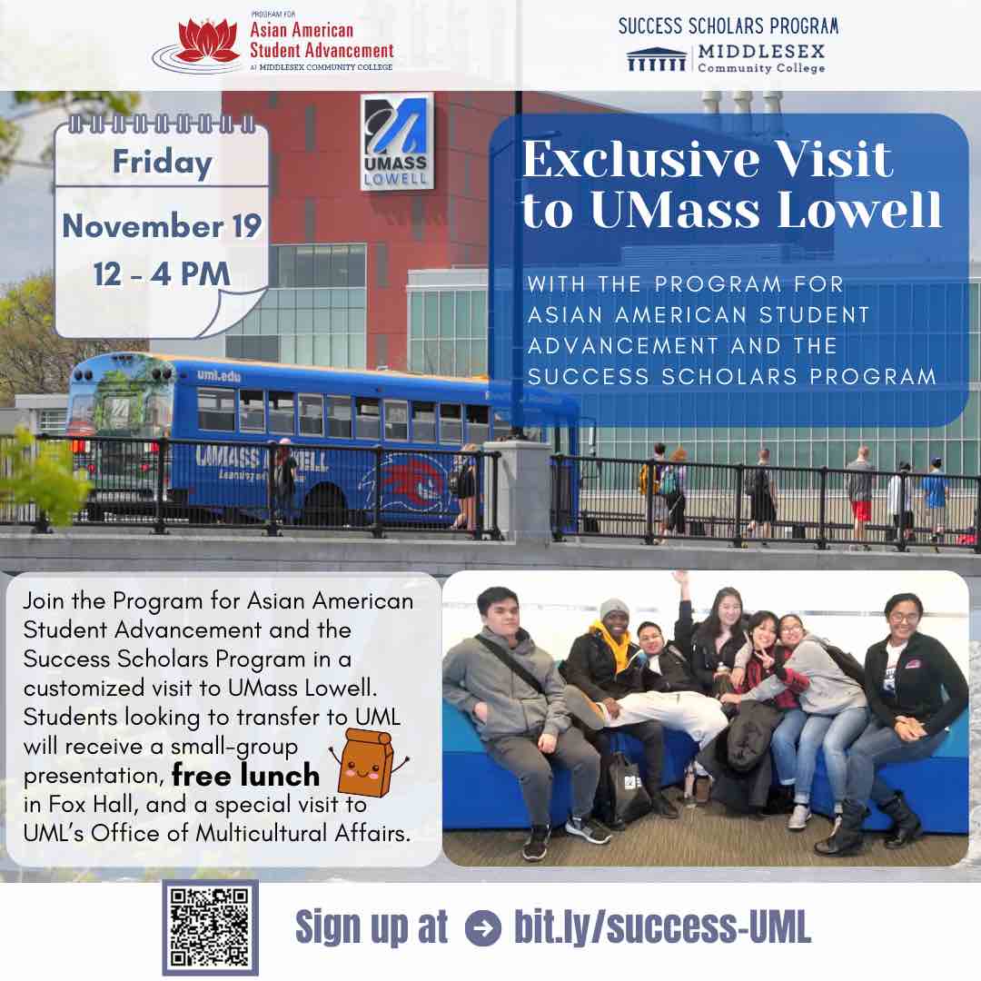 UML Field Trip event flyer with image of UML bus and students sitting