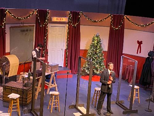 its a wonderful life radio play, george bailey with the sound operator upstage
